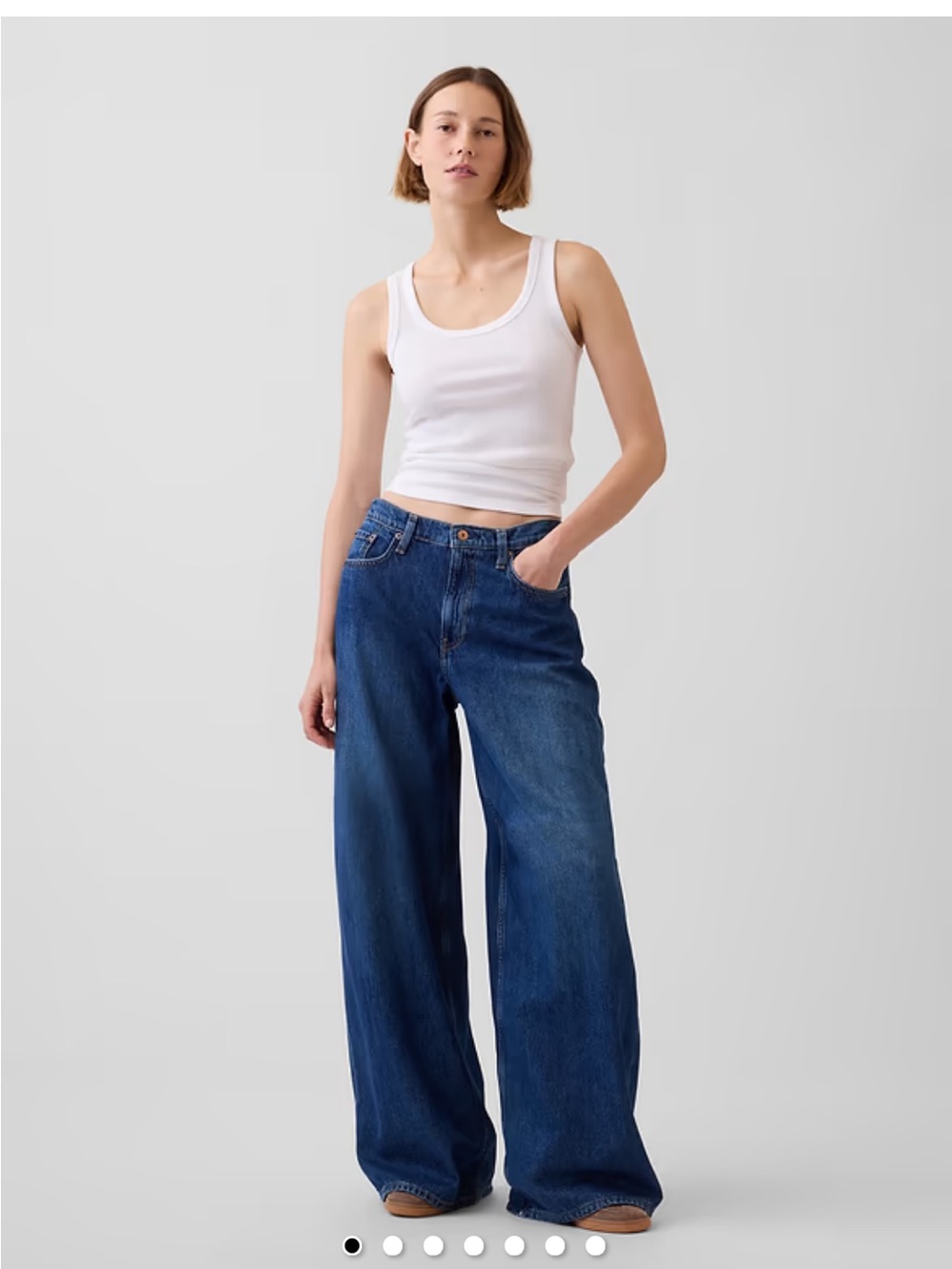 GAP Low Slung Extra Baggy Jeans Woman 31/12 TALL Blue Streetwear Wide Leg 2025